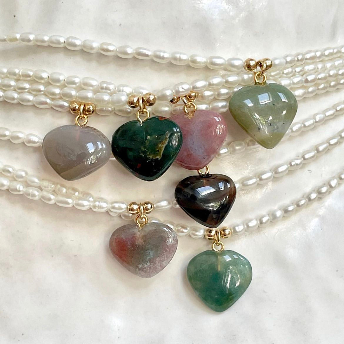 GEMSTONE MINI HEART NECKLACE