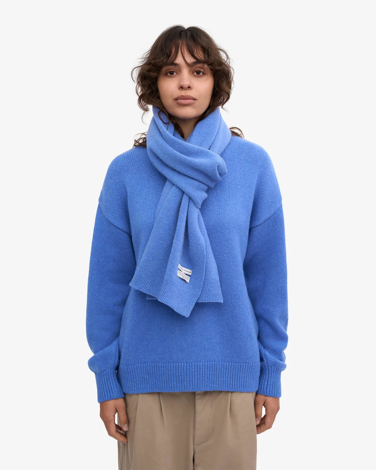 MERINO WOOL SCARF, PASIFIC BLUE