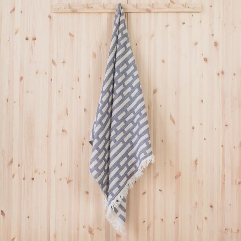 VUONO HAMAM TOWEL, BLUE GRAY