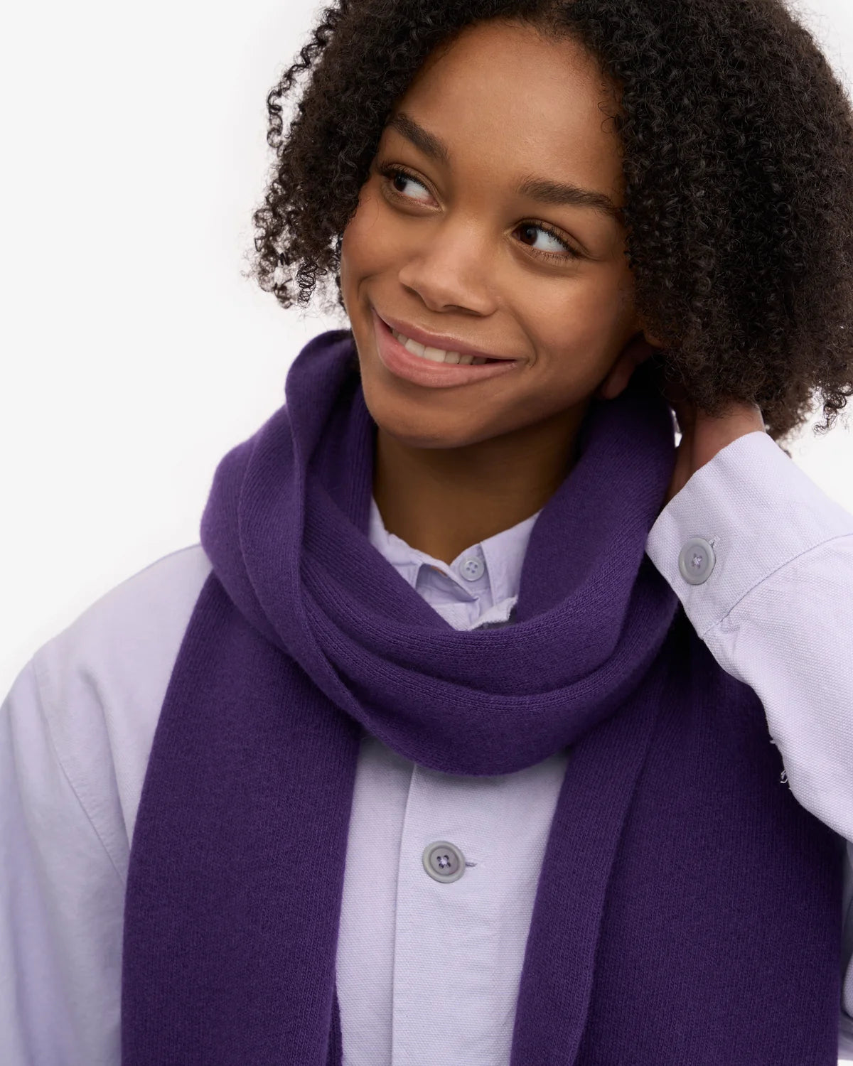 MERINOWOLLSCHAL, DUNKELVIOLETT