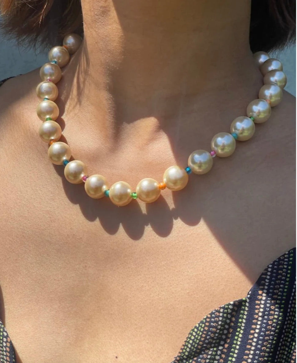 CHUNKY RAINBOW PEARL NECKLACE