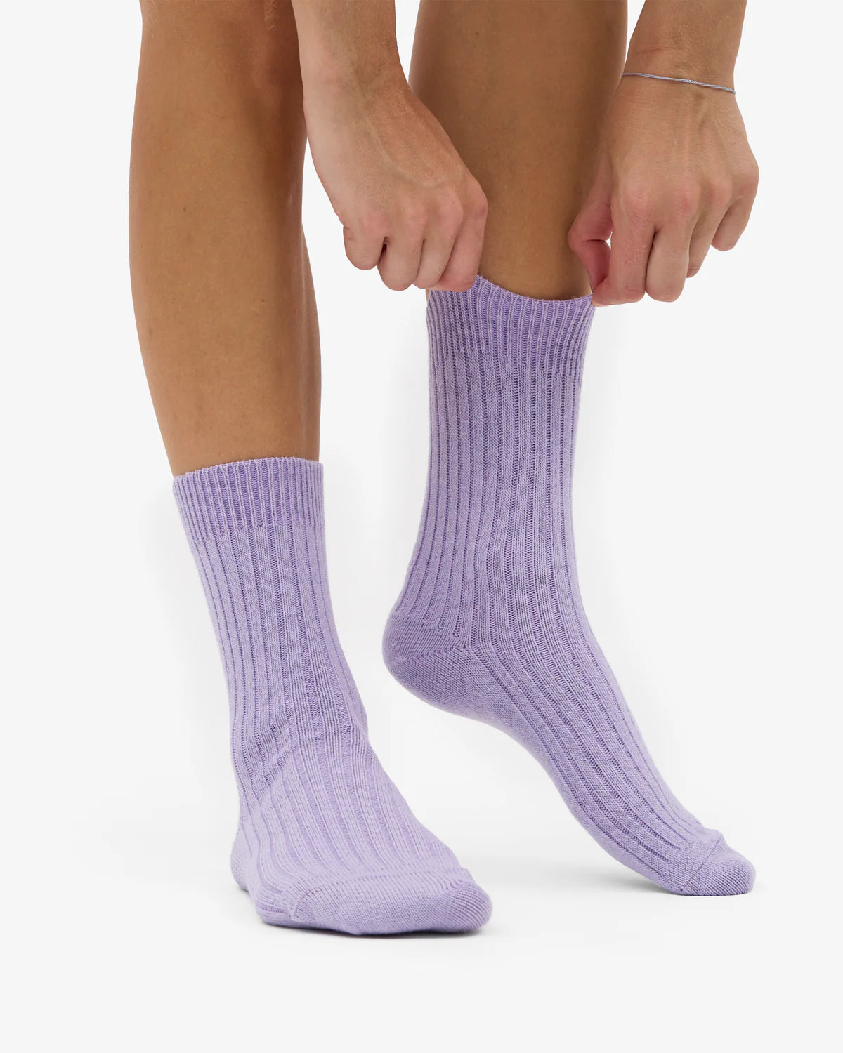 MERINO WOOL BLEND SOCK, SOFT LAVENDER