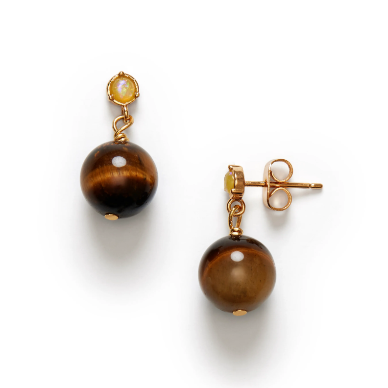 BALL EARRINGS, EYE OF THE TIGER