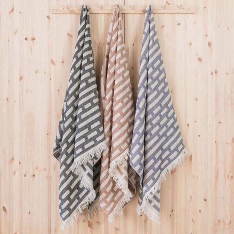 VUONO HAMAM TOWEL, BLUE GRAY