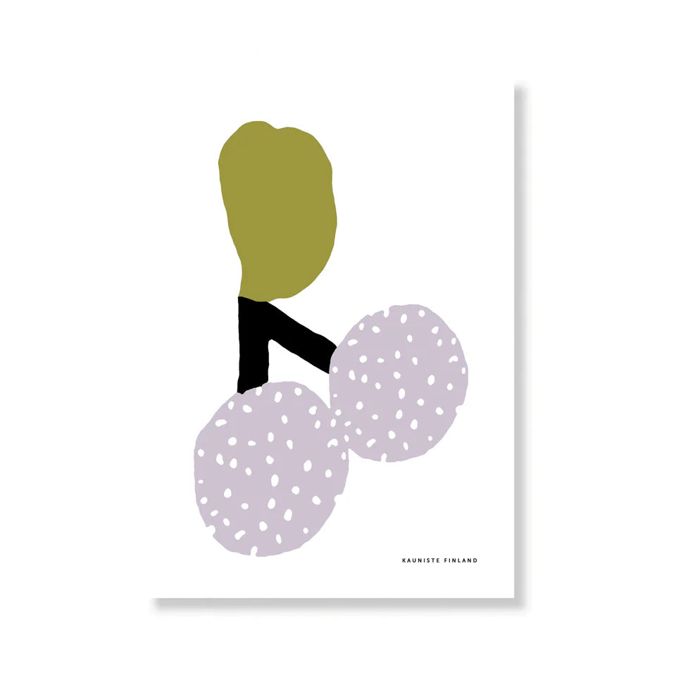 CHERRY A5 PRINT OLIVE GREEN