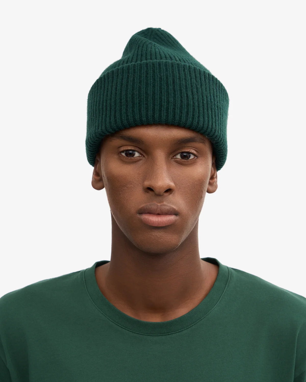 MERINO WOOL HAT, EMERALD GREEN