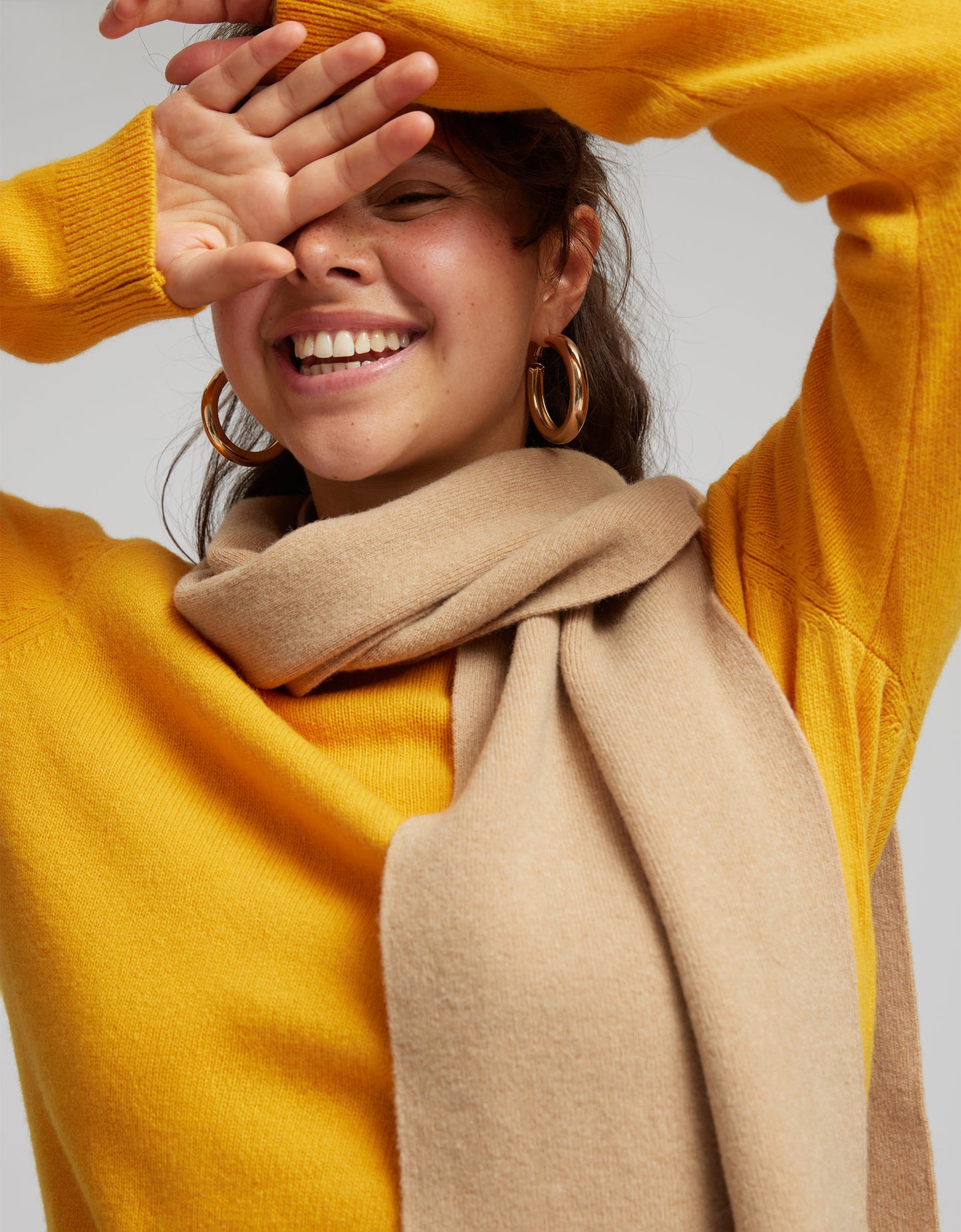 MERINO WOOL SCARF, DESERT KHAKI