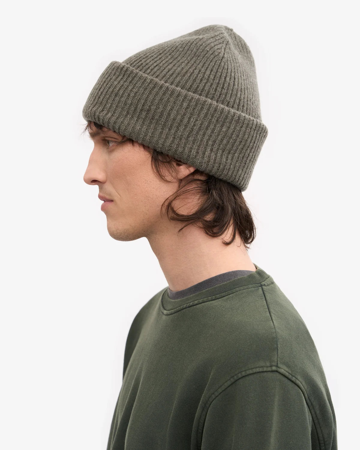 MERINO WOOL HAT, DUSTY OLIVE