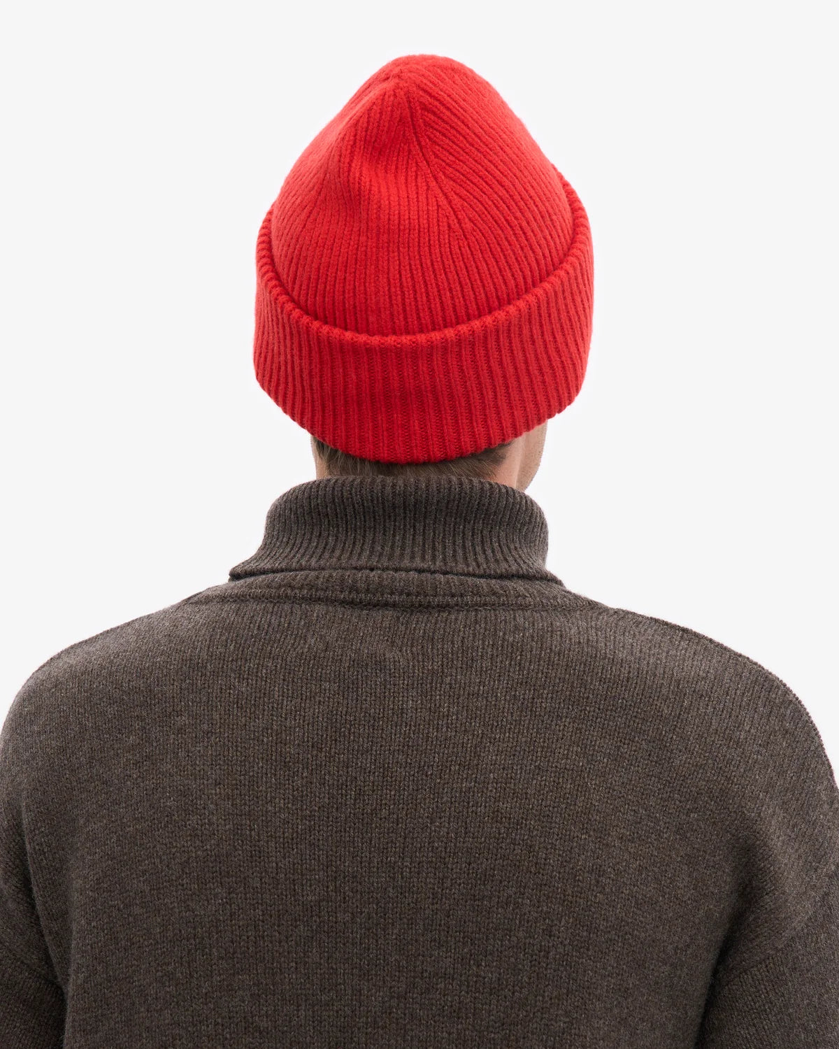 MERINO WOOL HAT, RED TNAGERINE
