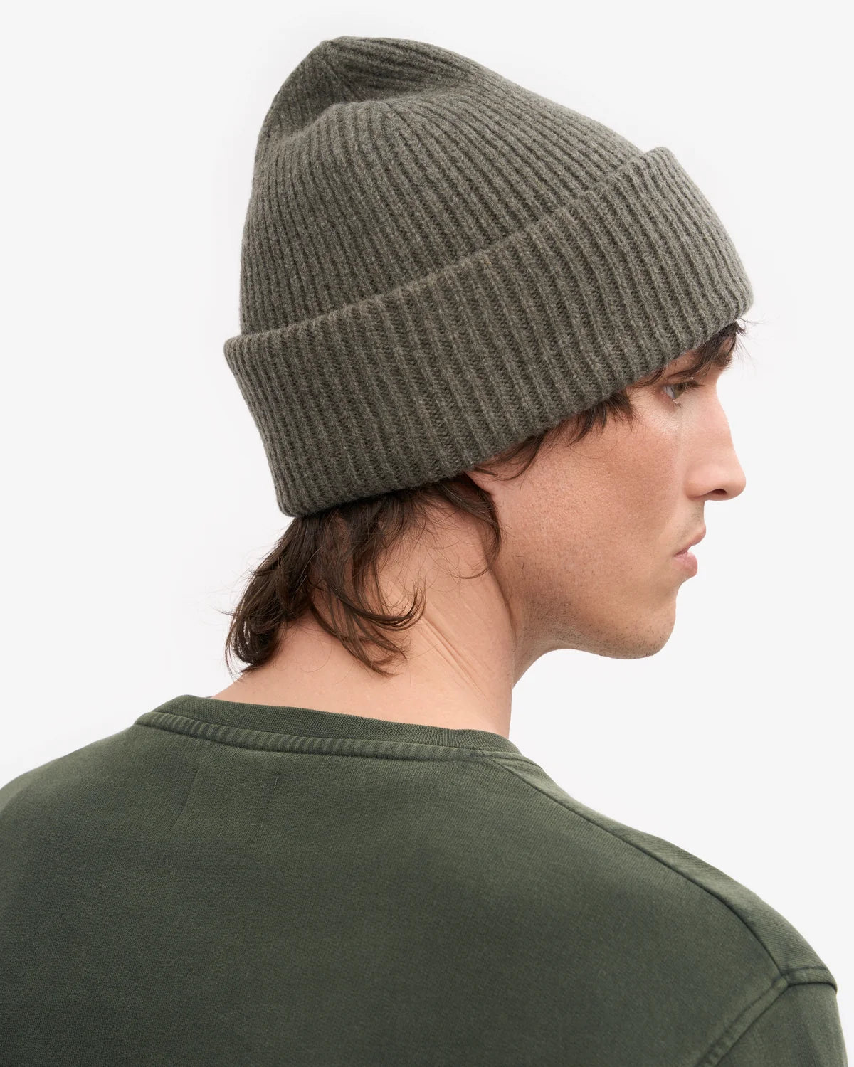 MERINO WOOL HAT, DUSTY OLIVE