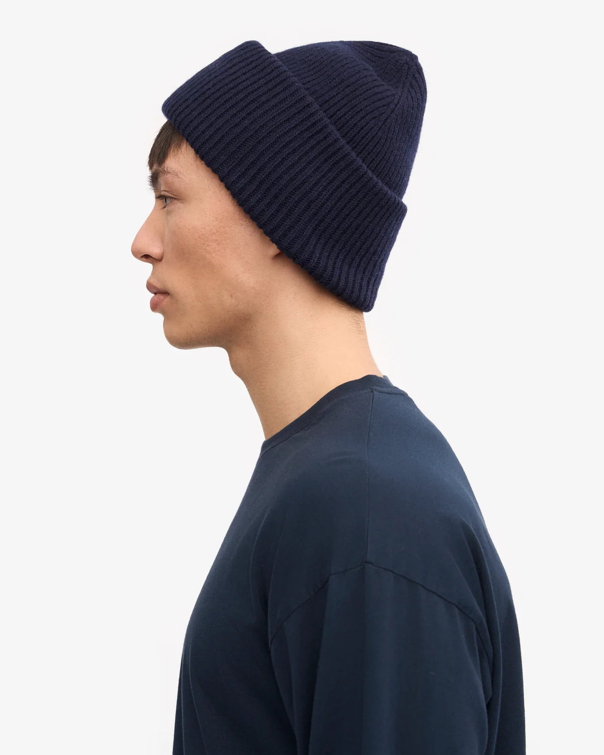 MERINO WOOL HAT, NAVY BLUE