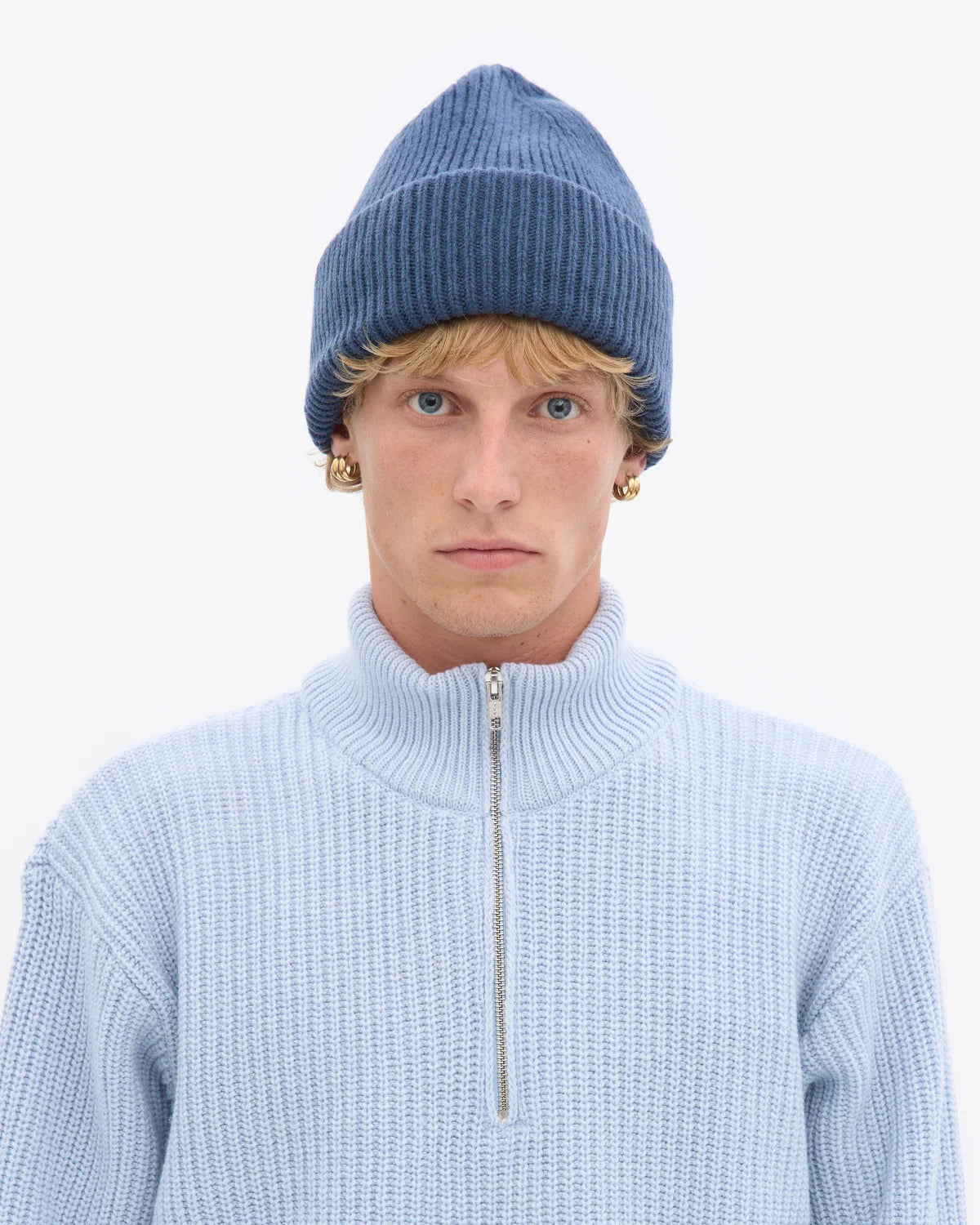 MERINO WOOL HAT, PETROL BLUE