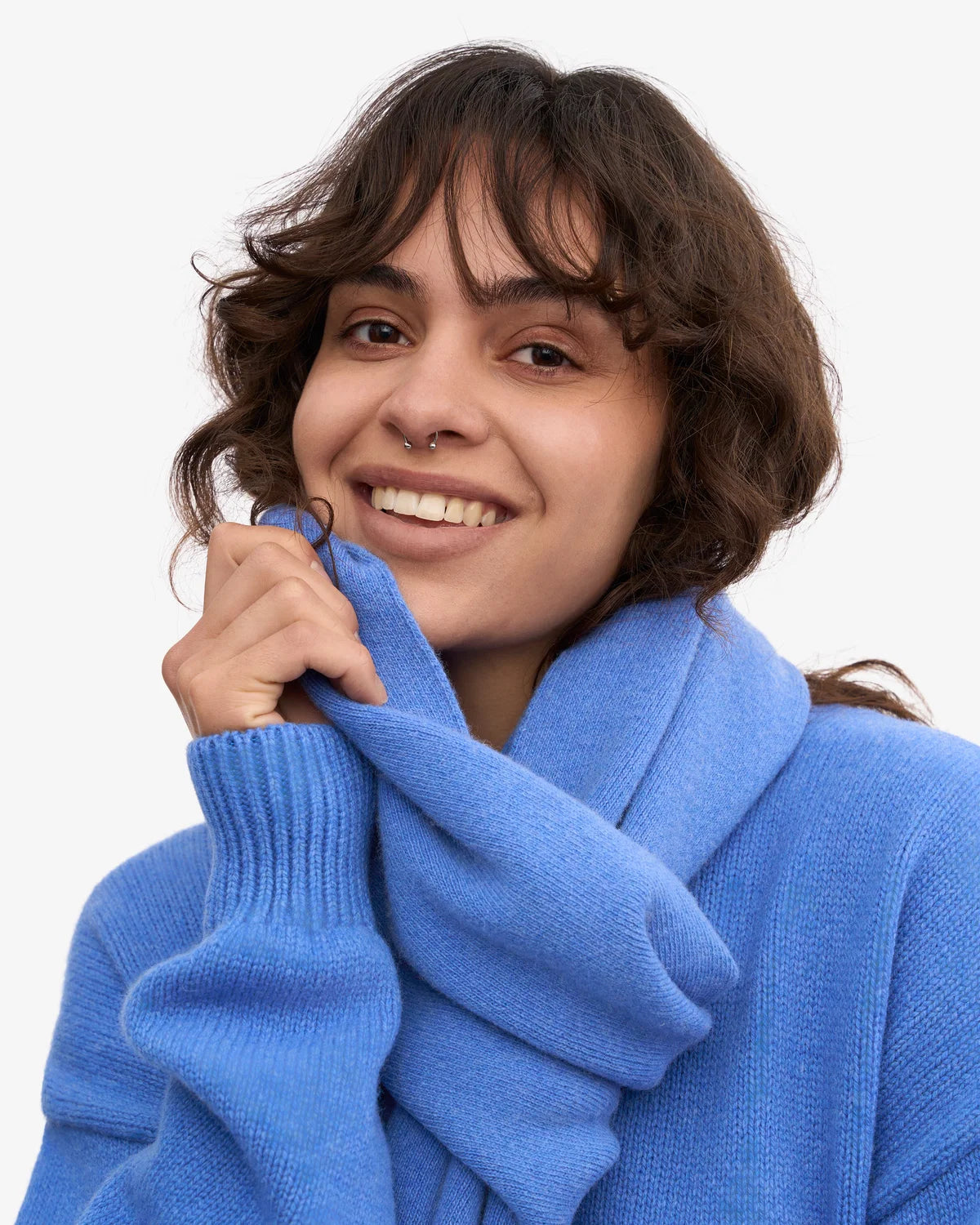MERINO WOOL SCARF, PASIFIC BLUE