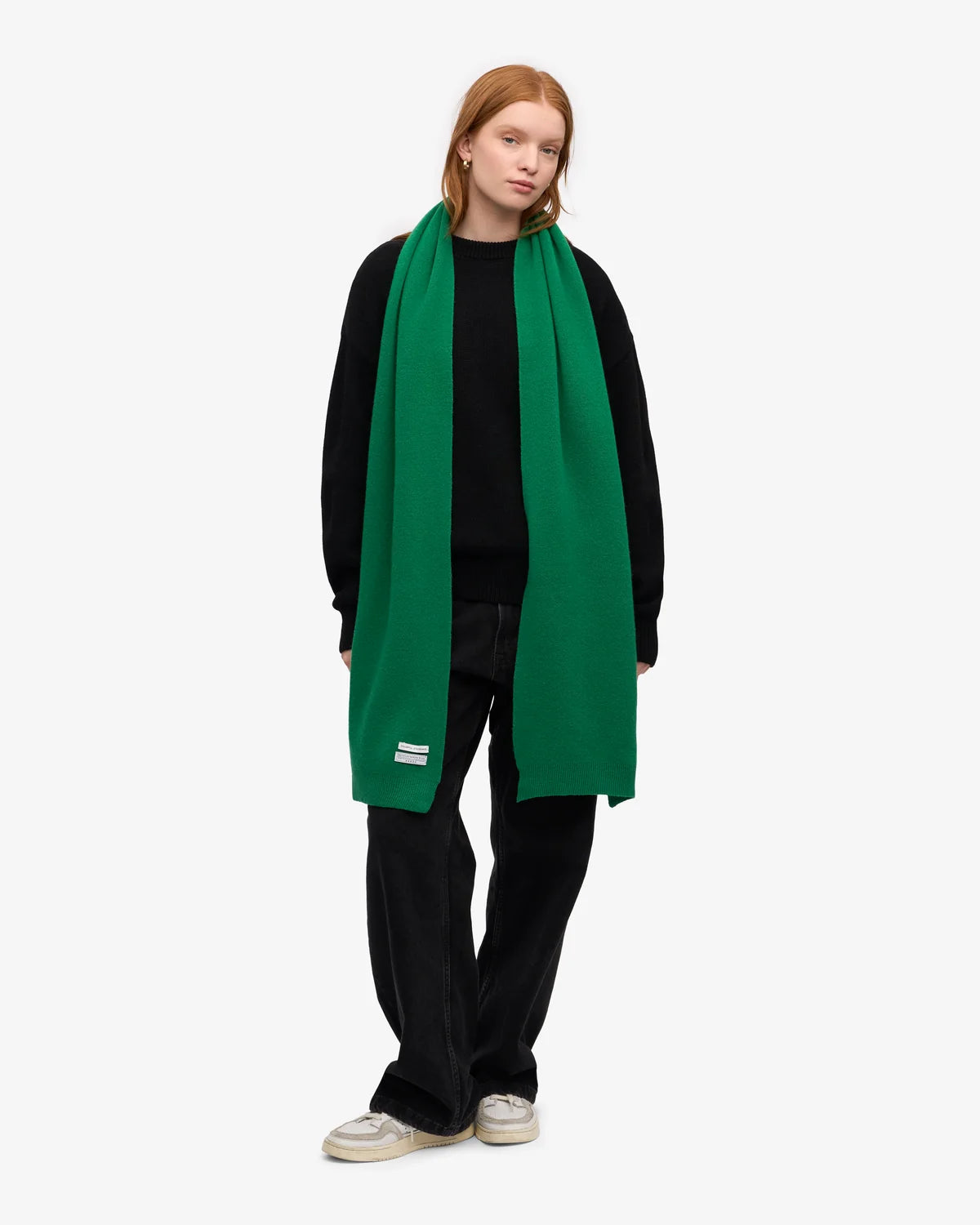 MERINO WOOL SCARF, KELLY GREEN
