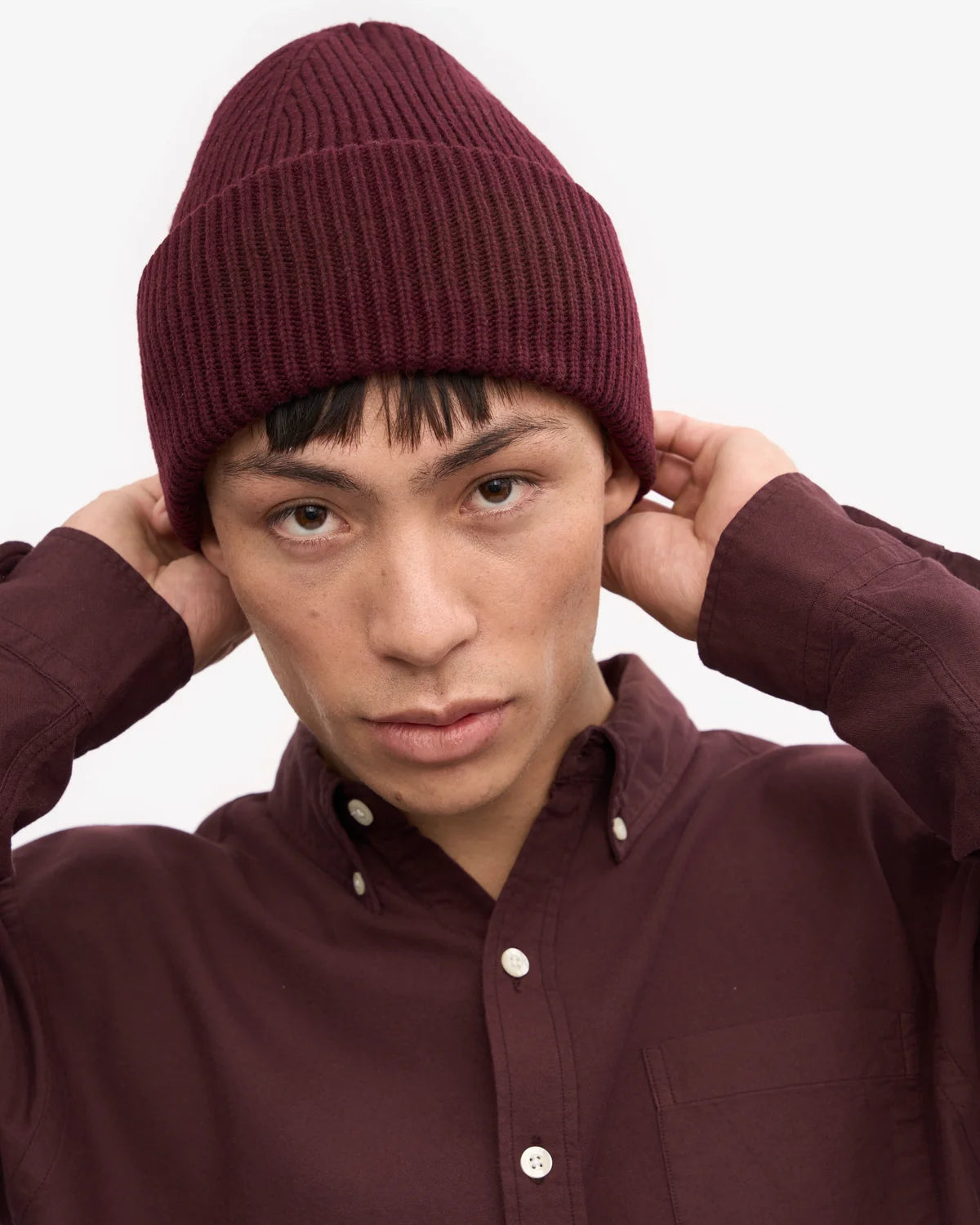 MERINO WOOL HAT, OXBLOOD RED