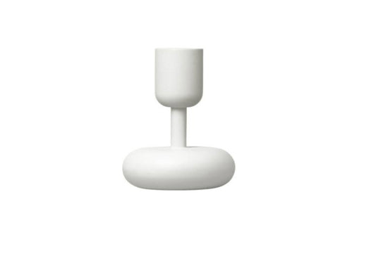 Button candlestick, white, 107 mm