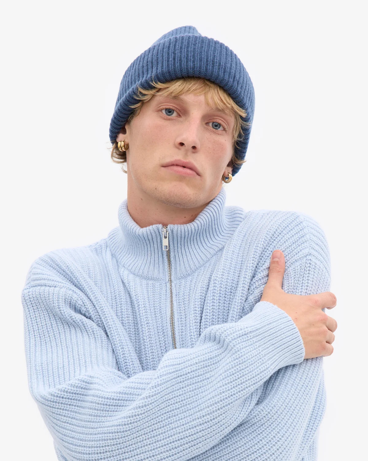 MERINO WOOL HAT, PETROL BLUE