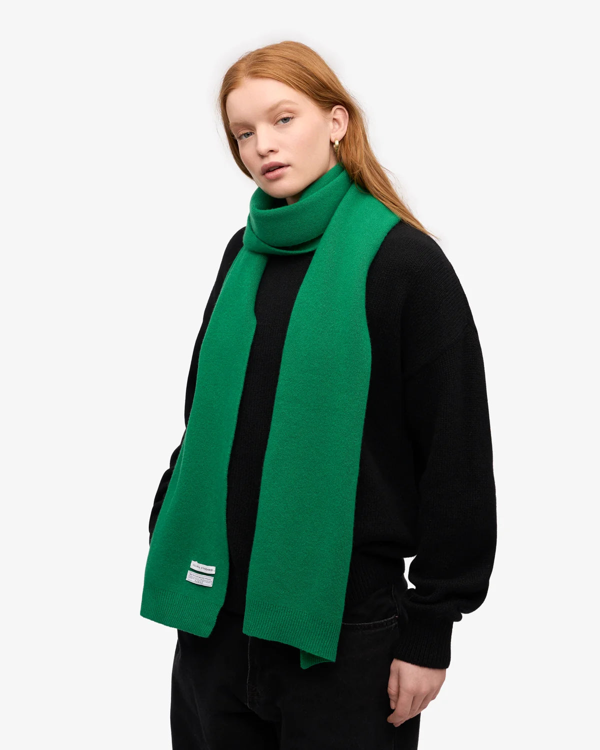 MERINO WOOL SCARF, KELLY GREEN