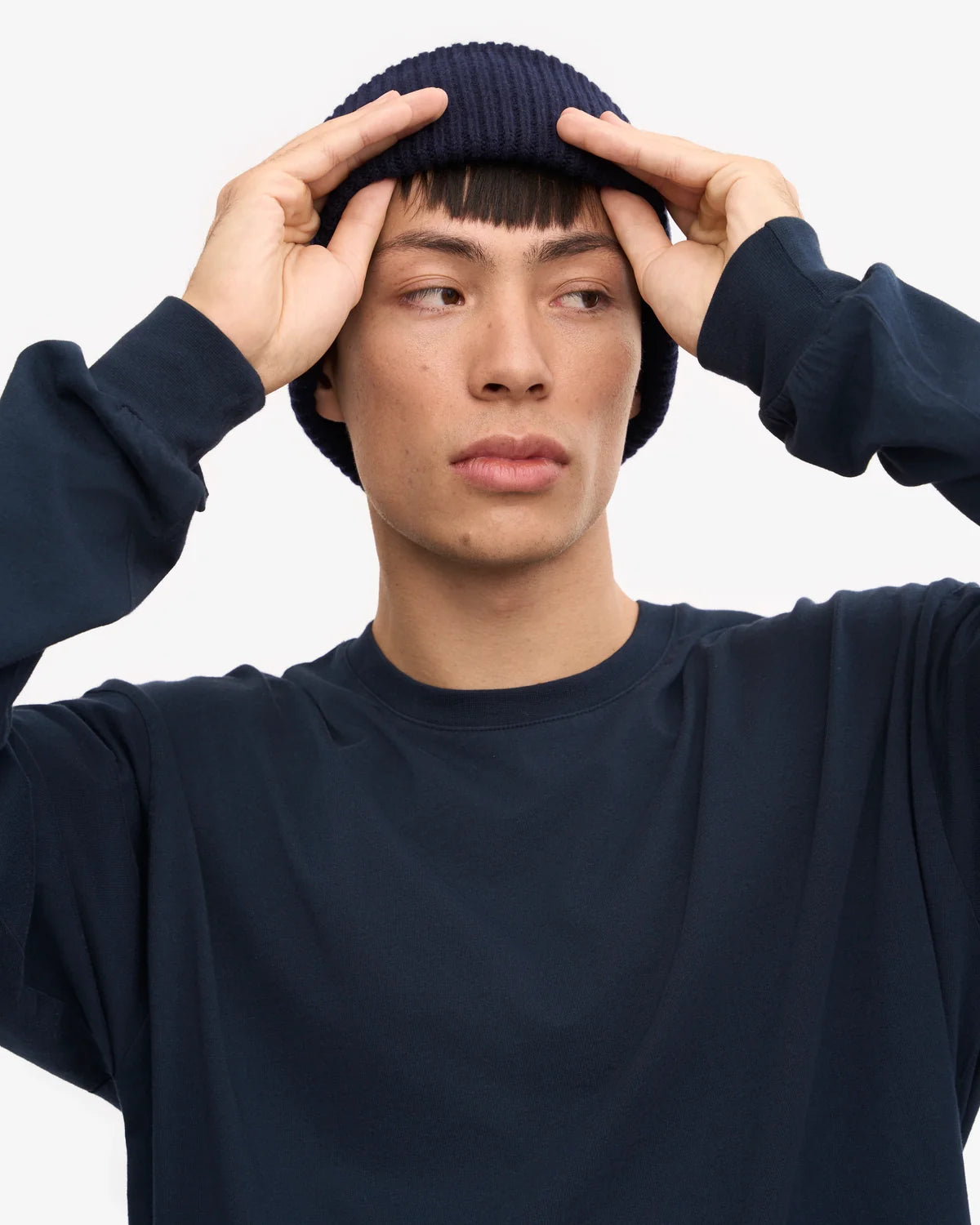MERINO WOOL HAT, NAVY BLUE