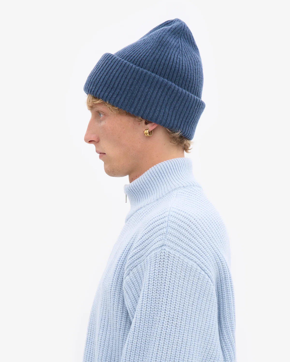 MERINO WOOL HAT, PETROL BLUE