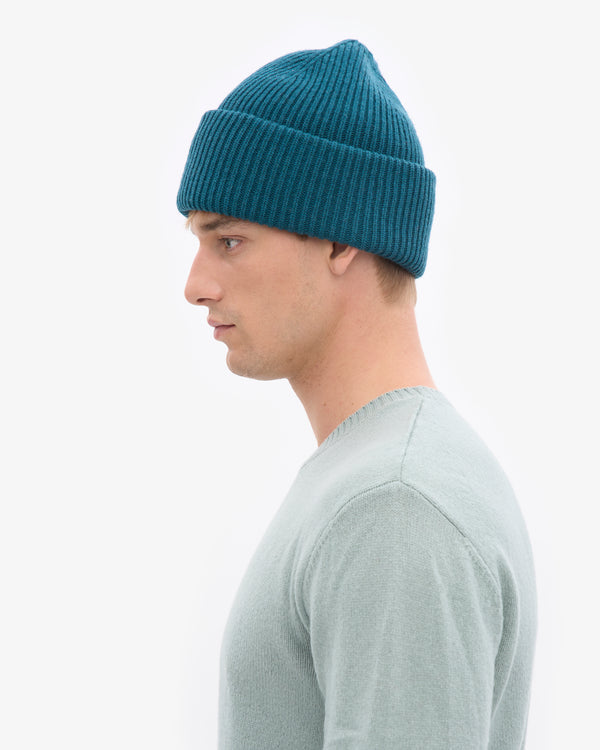 MERINO WOOL HAT, OCEAN GREEN