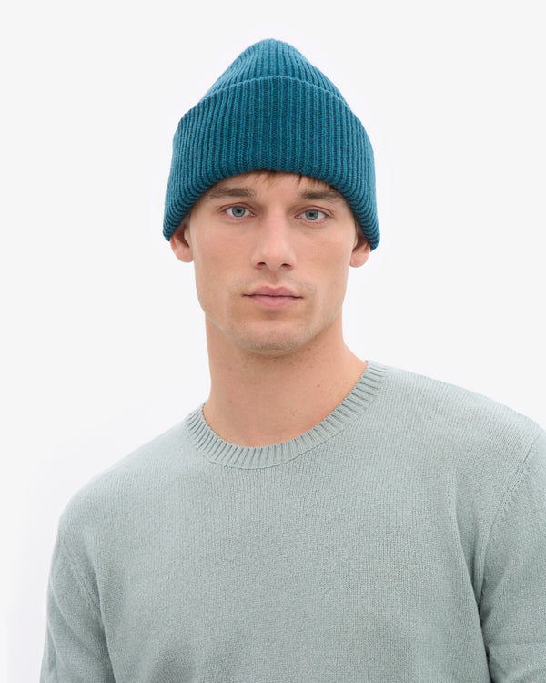 MERINO WOOL HAT, OCEAN GREEN
