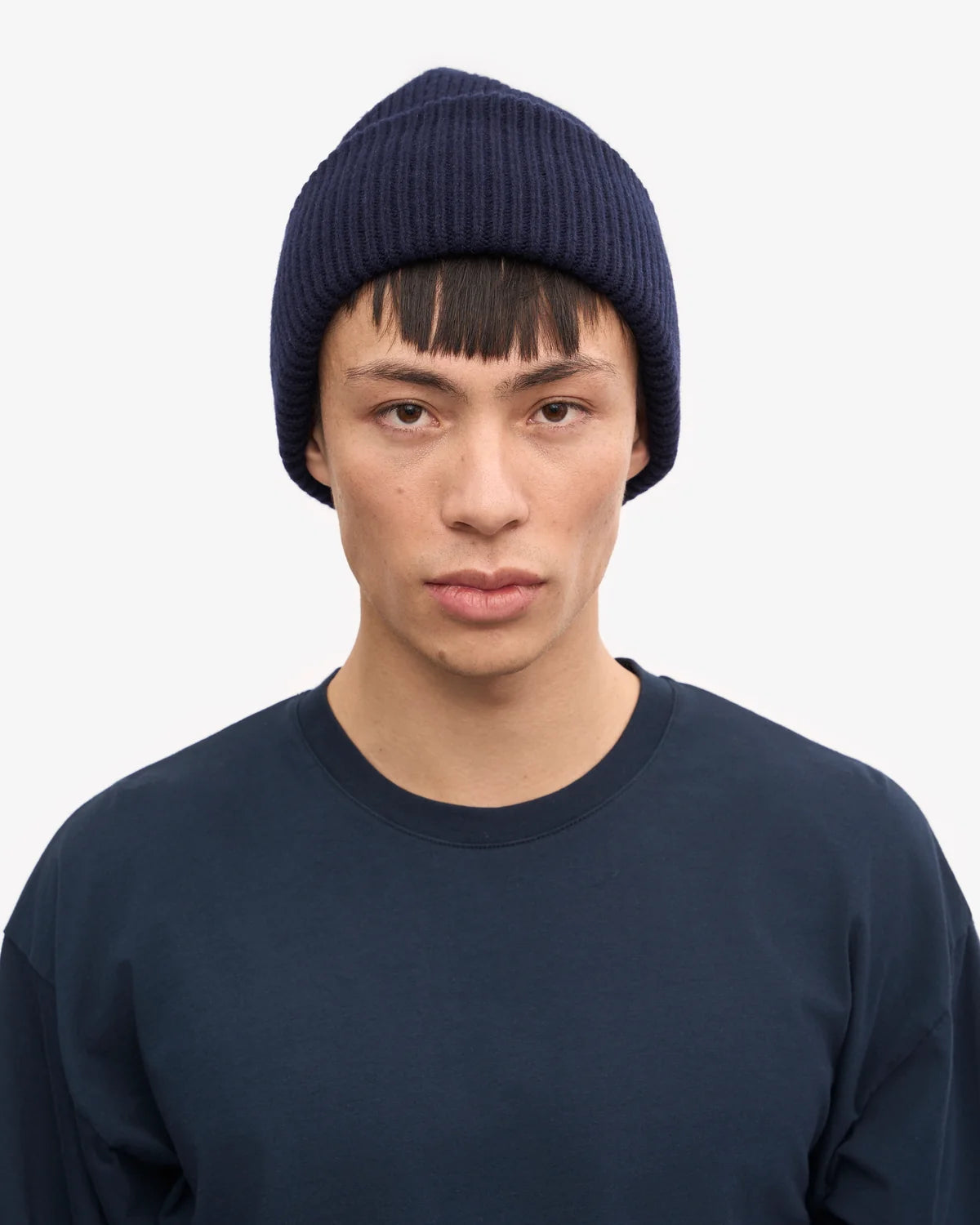 MERINO WOOL HAT, NAVY BLUE