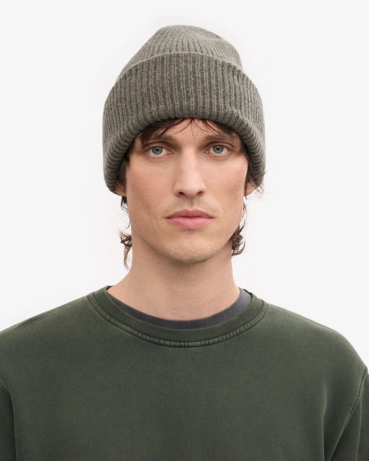 MERINO WOOL HAT, DUSTY OLIVE