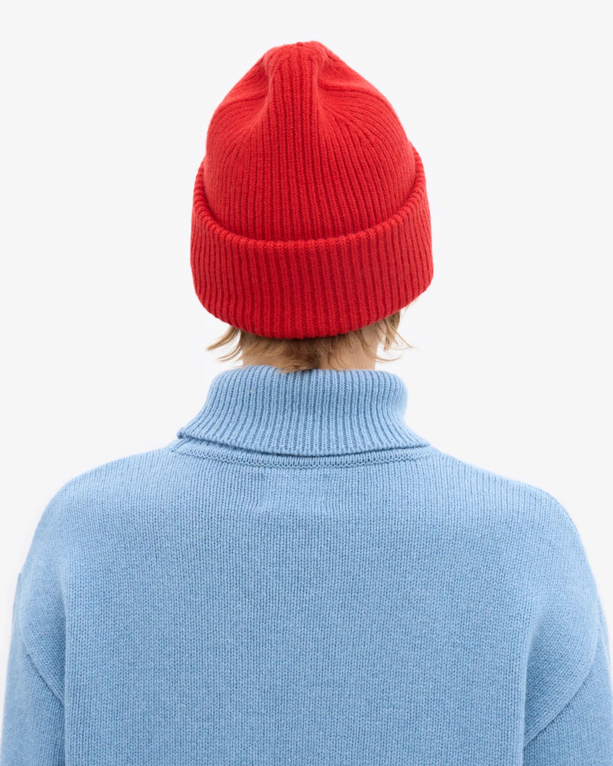 MERINO WOOL HAT, RED TNAGERINE
