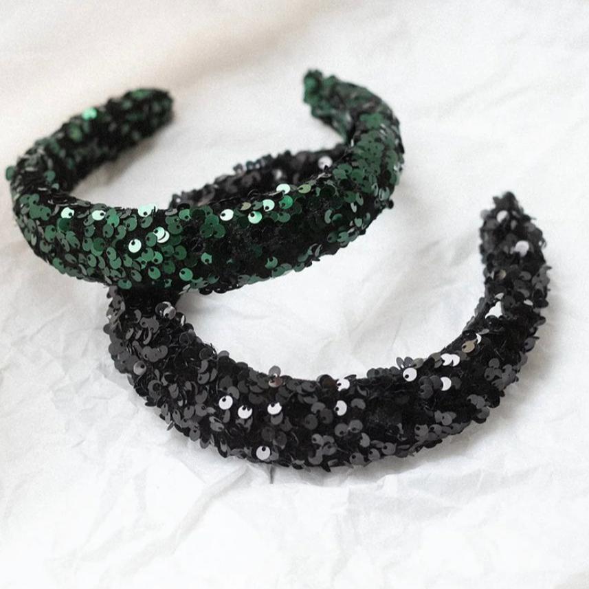 HAIRBAND HELSINKI ATELIER SEQUIN BLACK