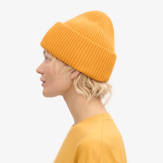 MERINO WOOL HAT, BURNED YELLOW