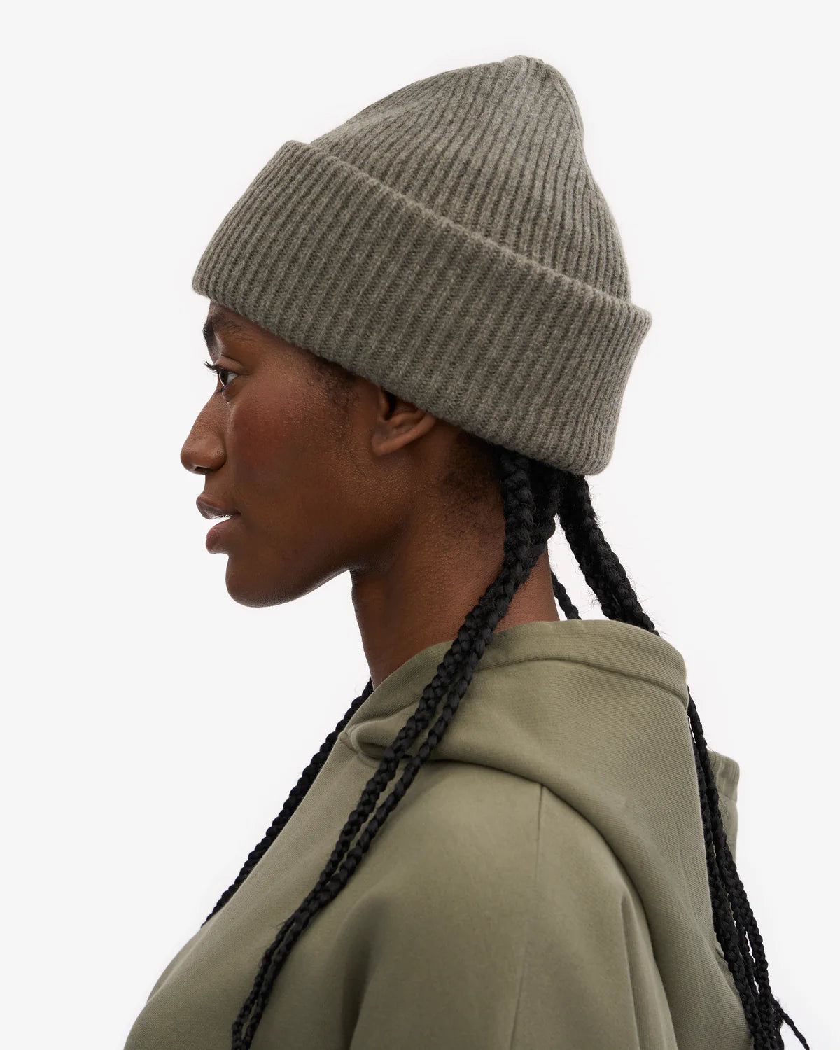 MERINO WOOL HAT, DUSTY OLIVE