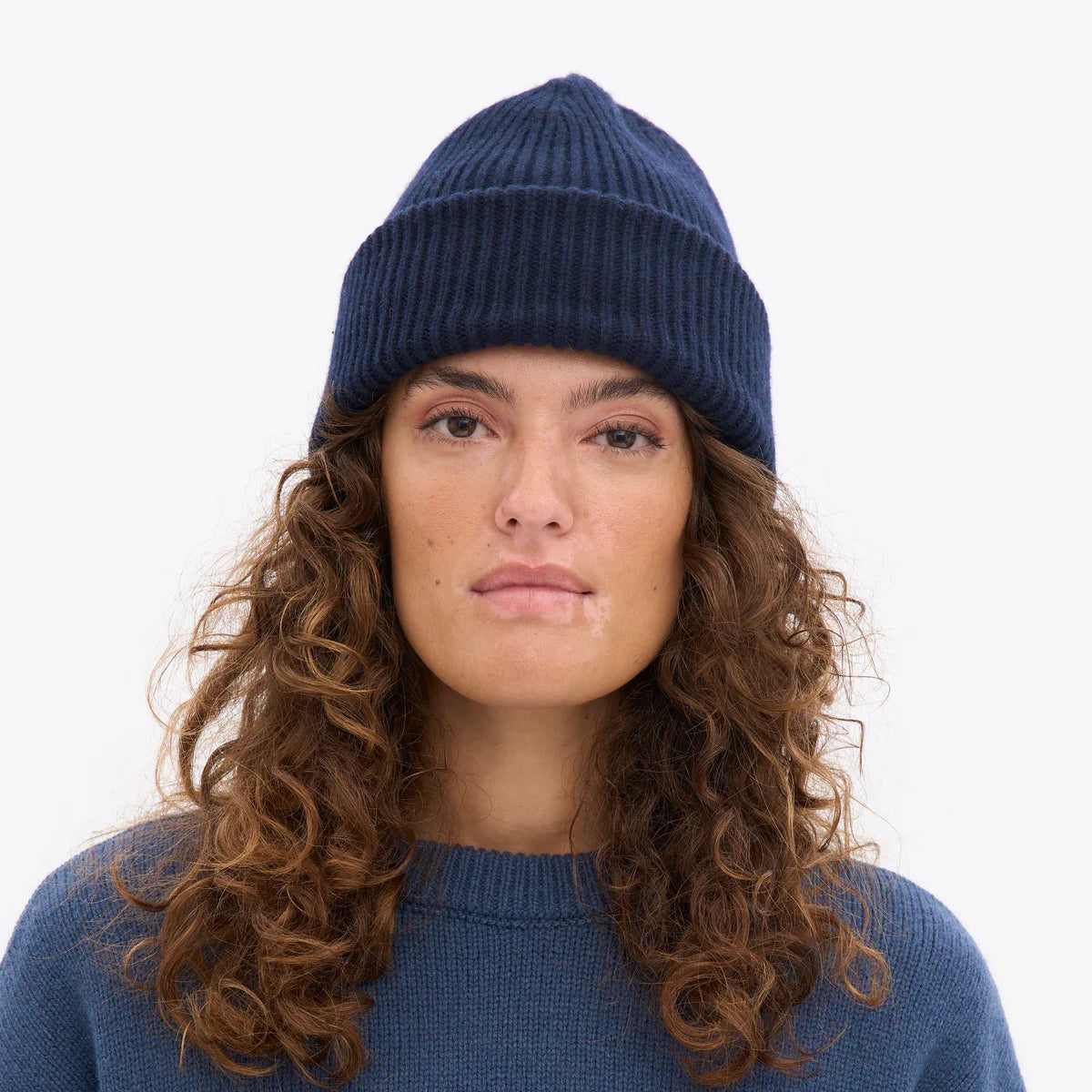 MERINO WOOL HAT, NAVY BLUE