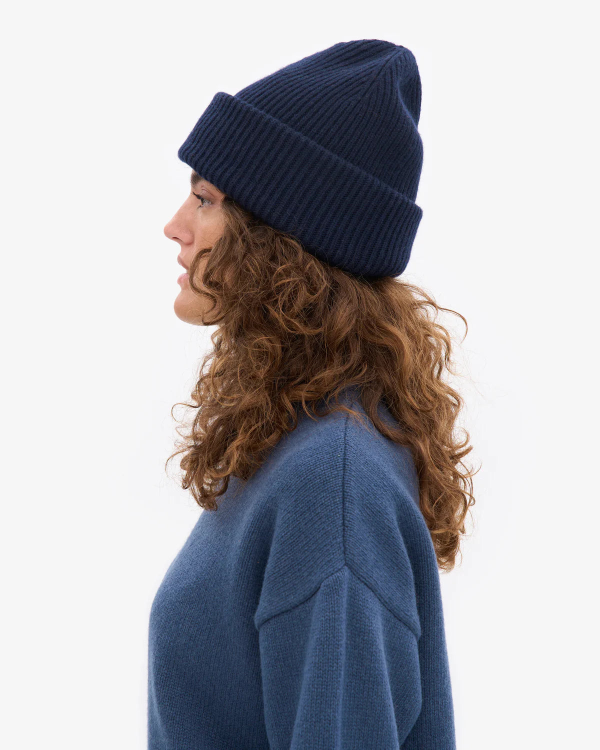 MERINO WOOL HAT, NAVY BLUE