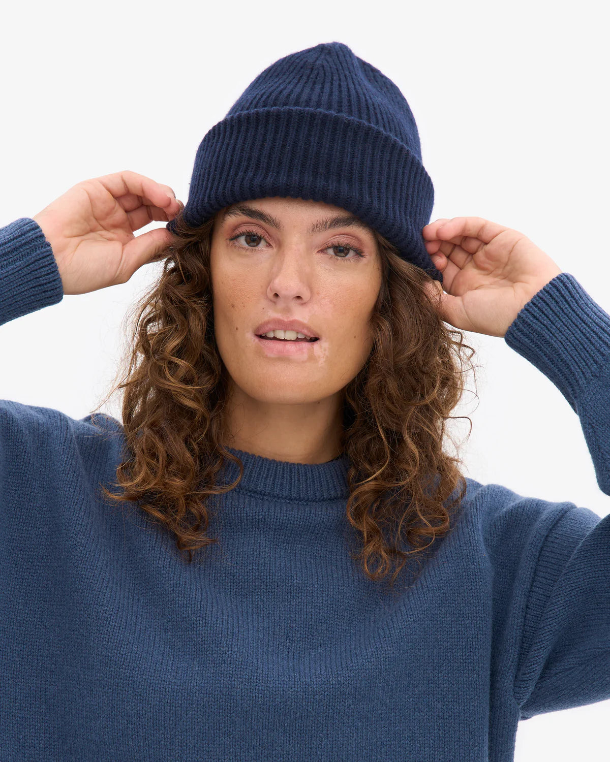 MERINO WOOL HAT, NAVY BLUE