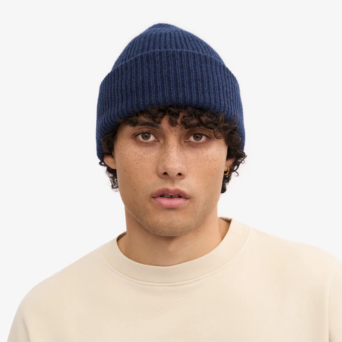 MERINO WOOL HAT, MARINE BLUE