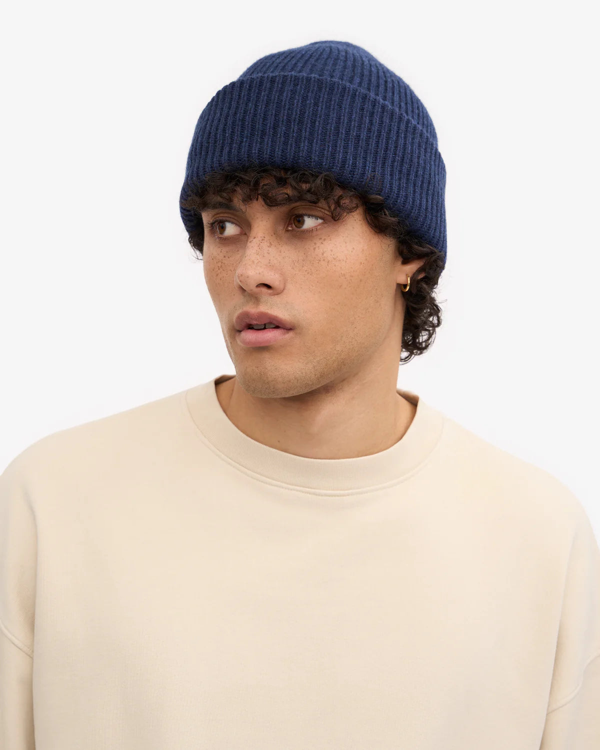 MERINO WOOL HAT, MARINE BLUE