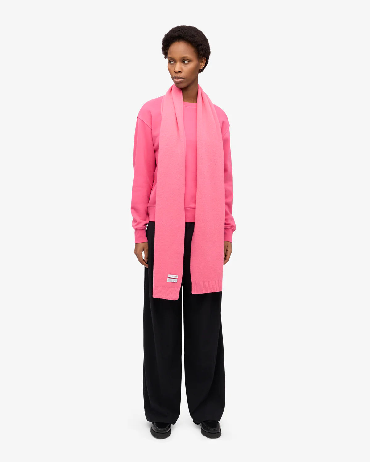 MERINO WOOL SCARF, BUBBLEGUM PINK
