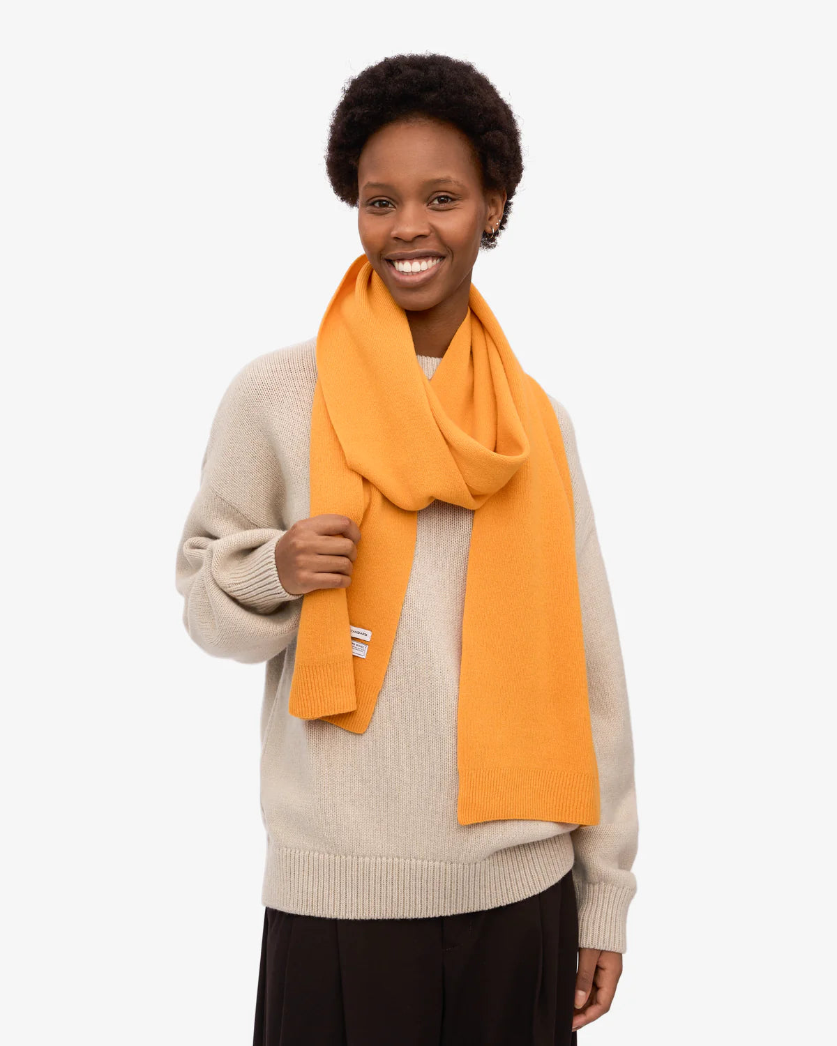 MERINO WOOL SCARF, BURNED YELLOW