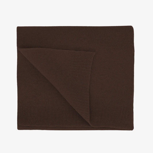 MERINO WOOL SCARF, COFFEE BROWN
