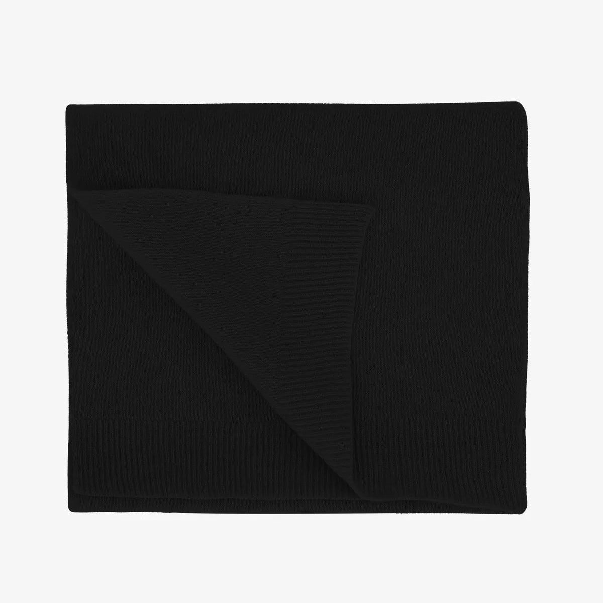 MERINO WOOL SCARF, DEEP  BLACK