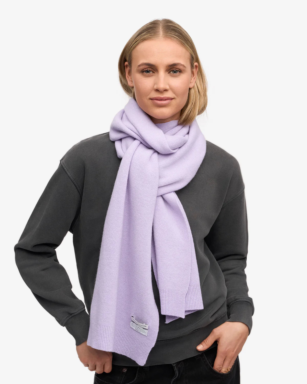 MERINO WOOL SCARF, SOFT LAVENDER