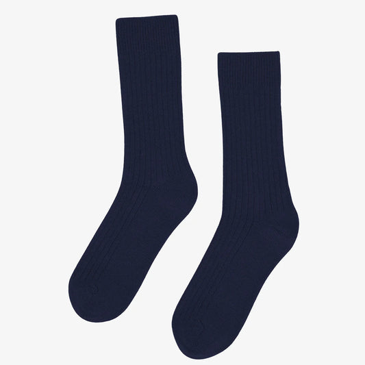 MERINO WOOL BLEND SOCK, NAVY BLUE