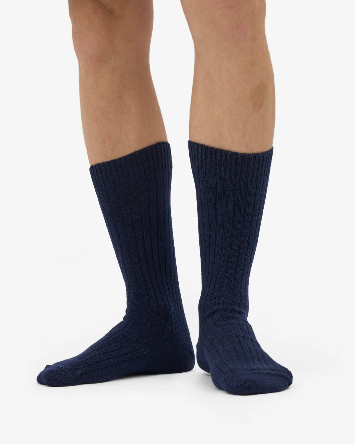 MERINO WOOL BLEND SOCK, NAVY BLUE