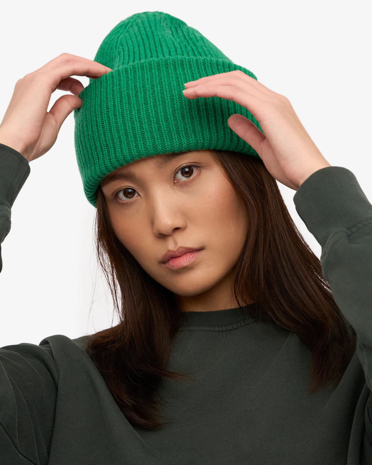 MERINO WOOL HAT, KELLY GREEN