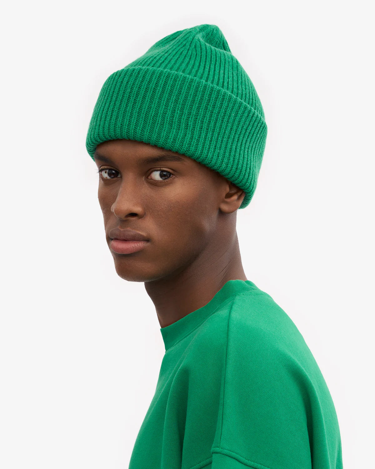 MERINO WOOL HAT, KELLY GREEN