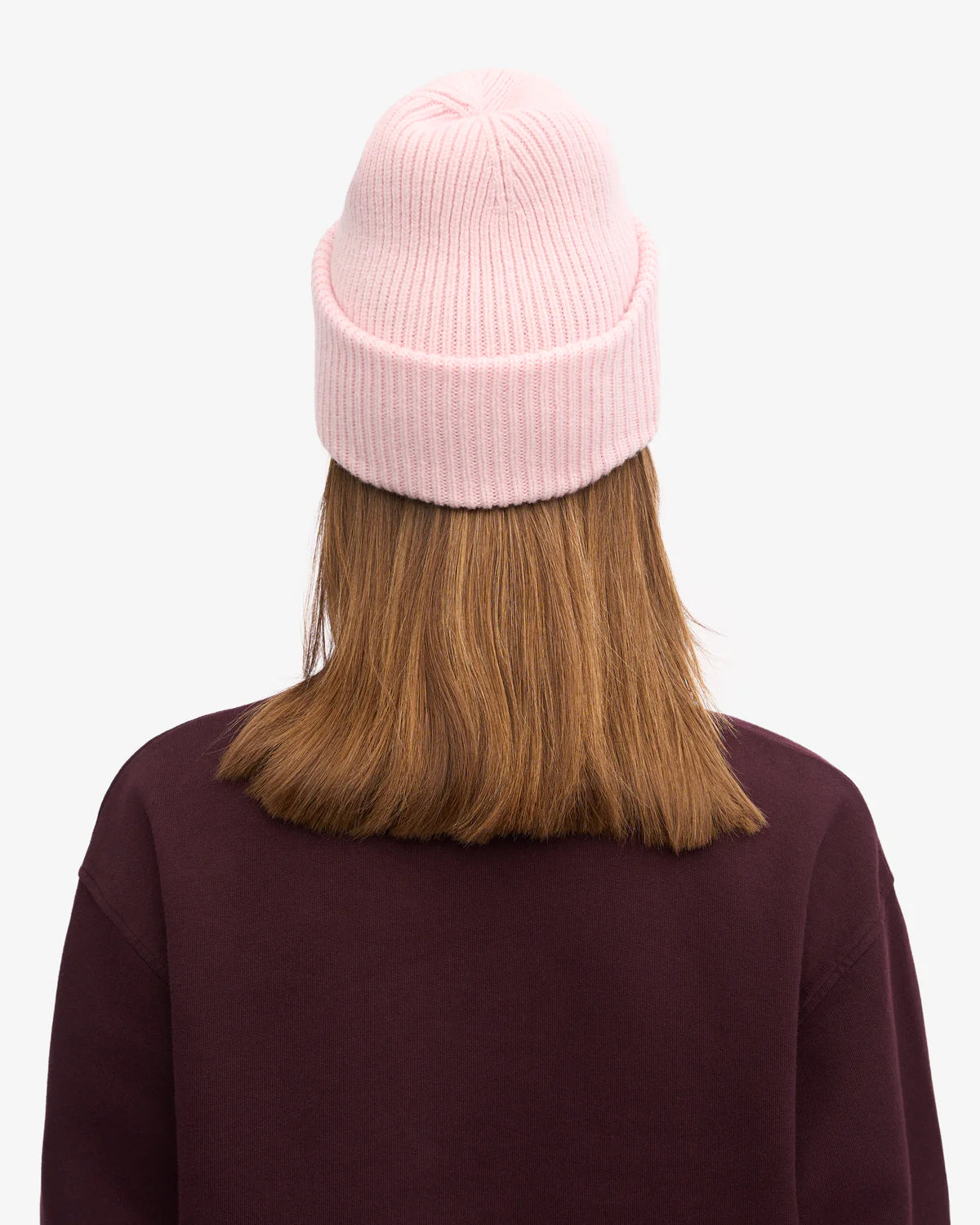 MERINO WOOL HAT, FADED PINK