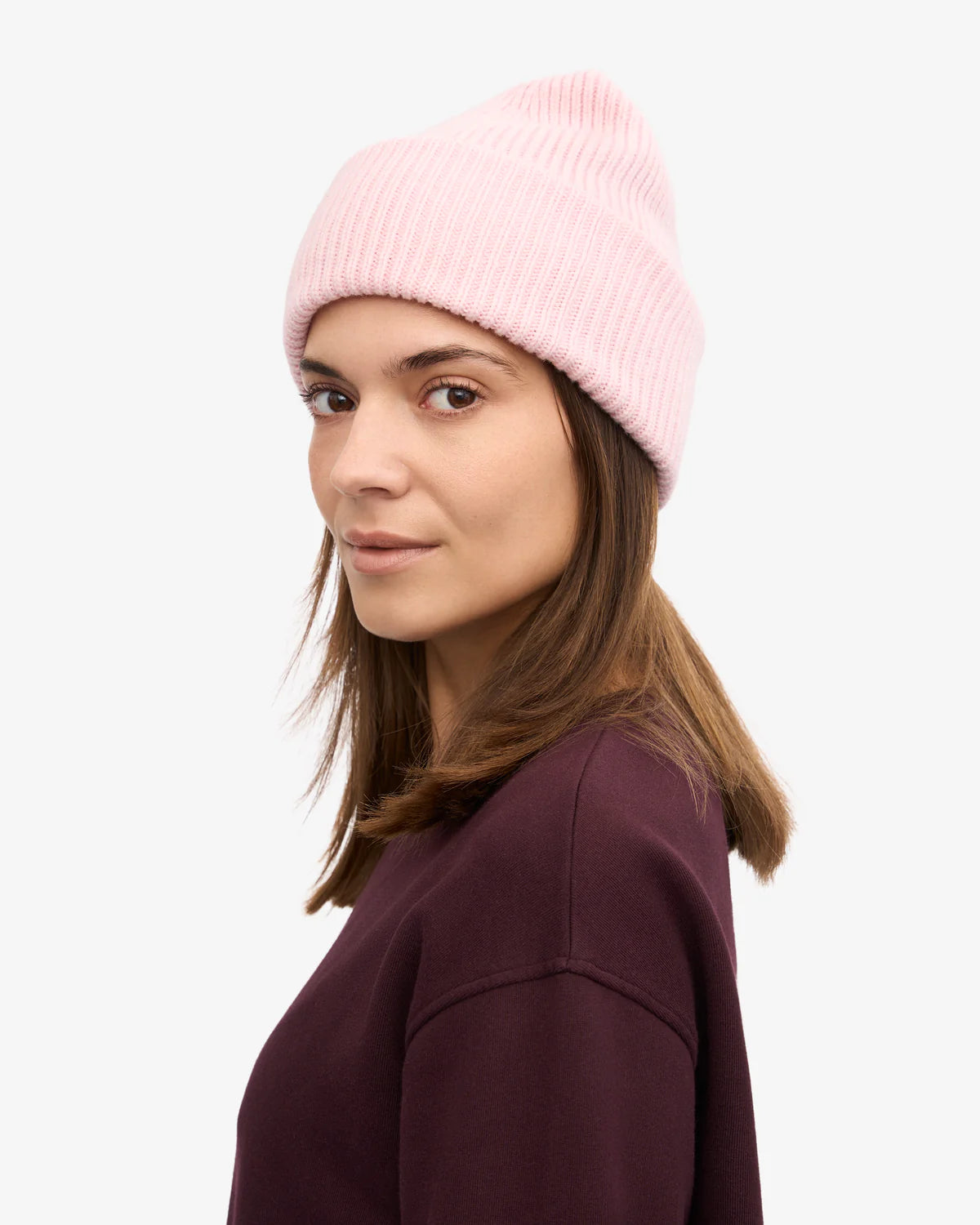 MERINO WOOL HAT, FADED PINK