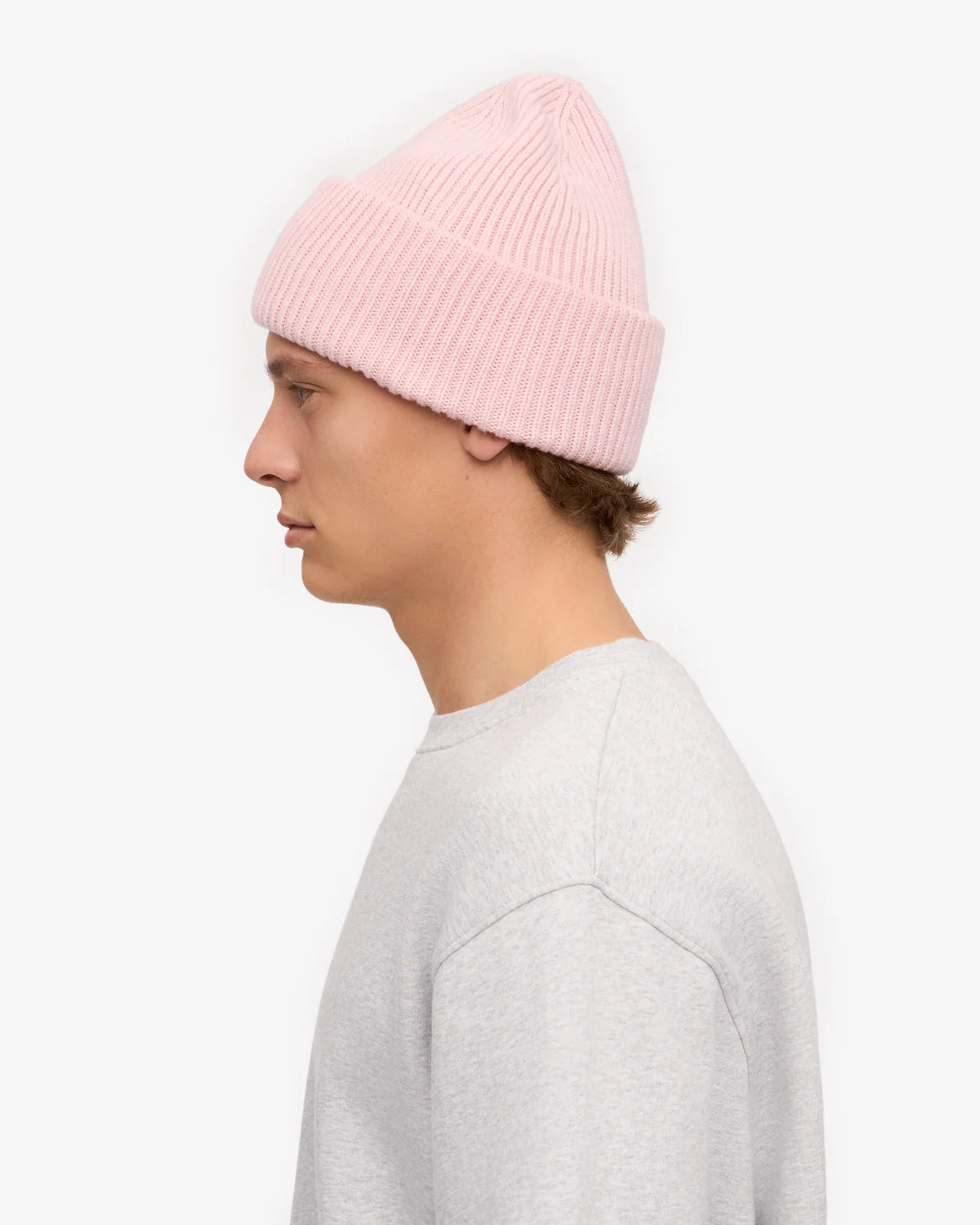 MERINO WOOL HAT, FADED PINK