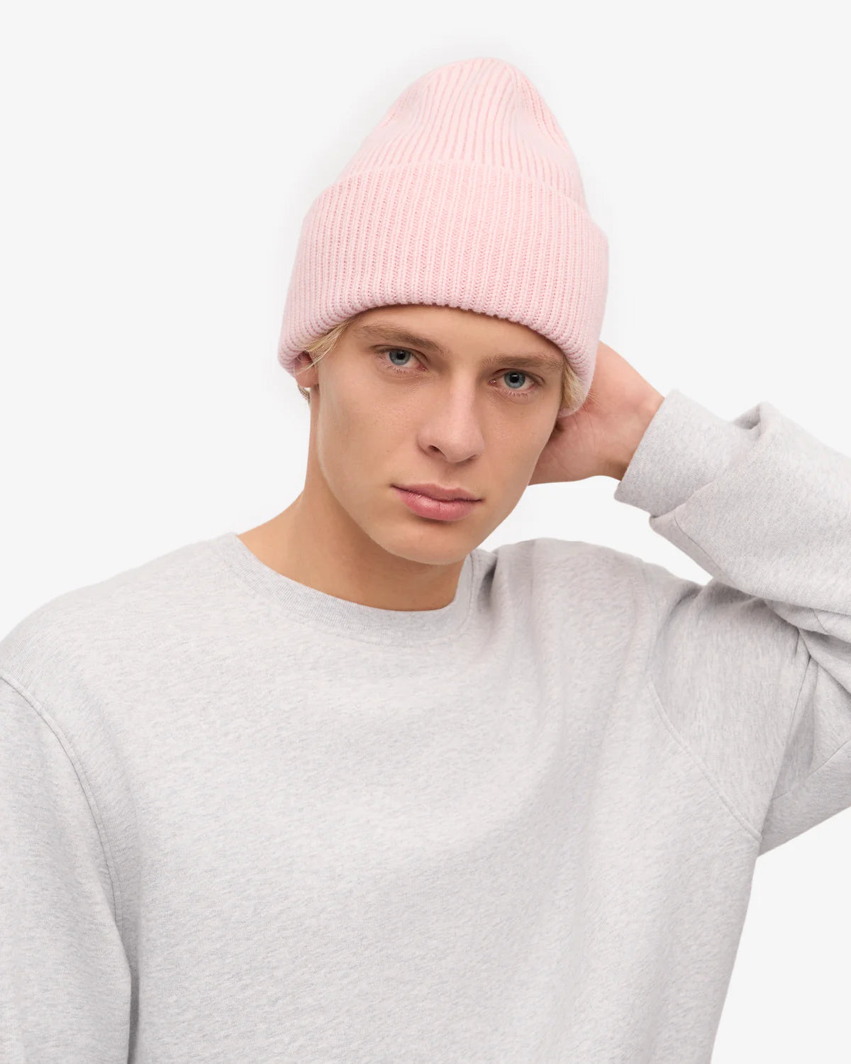 MERINO WOOL HAT, FADED PINK